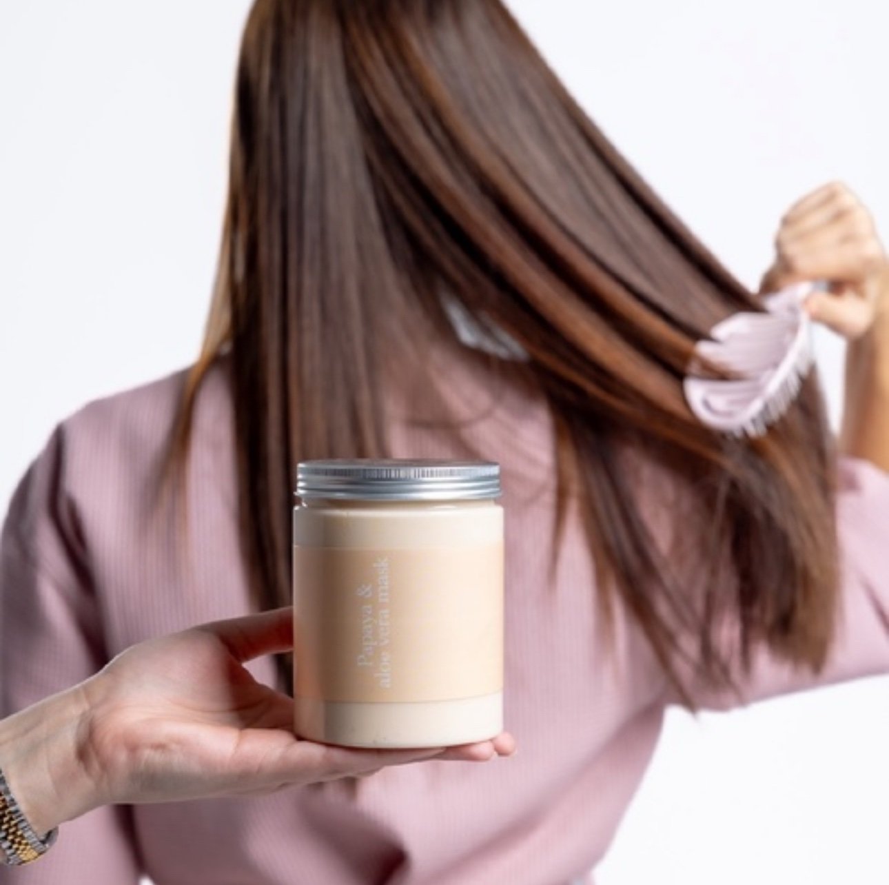 ماسك البابايا والصبار لترطيب الشعر